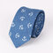 Cotton Denim Neckties For Men Groom Skull Fish Bone Pattern Narrow Neck Ties Party Necktie - #02