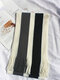 Men Artificial Cashmere Knitted Color-match Wide Striped Jacquard Tassel Warmth Business All-match Scarf - White Black Gray