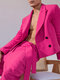 Mens Double Breasted Loose Long Sleeve Blazer - Pink