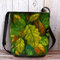 Women Colorful Leaf DIY Lamb Hair Bag Crossbody Bag - Green
