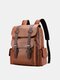 15.6 Inch Laptop Backpack Large Capacity Vintage Buckle Backpack - Brown