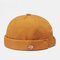 Men & Women Brimless Hats Solid Color Coconut Tree Label Skull Caps Hip Hop Hat - Yellow