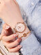 4 Colors Alloy Women Trendy Watch Inlaid Rhinestone Dial Decorative Pointer Quartz Watch - Pink