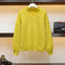 Avocado Green Knit Top Loose Beaded Pullover Sweater - Yellow