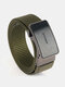 Men Nylon Solid Color Aluminum Alloy Automatic Buckle Outdoor Train Casual Belt - Army Green
