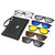 Five-piece Myopia Sunglasses Clip Polarized Sunglasses Magnetic Frame Round Face Mirror Night Vision Mirror  - As shown in PC material + leather bag