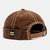Men & Women Adjustable Corduroy Skull Caps Men's Hat Brown Brimless Caps - Brown