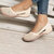 Women Casual Comfy Breathable Hollow Slip On Flats - Beige