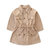 Girls Solid Color Casual Jacket For 2-9Y - Khaki