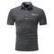 Casual Plaid Patchwork Slim Fit Pocket Short Sleeve Golf Shirts For Men - Dark Gray