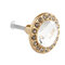 3cm Round Pull Handle Clear Crystal Glass Drawer Cabinet Knob Cupboard Wardrobe  - Gold