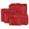 5 STÜCKE Reise Haushalt Lagerung Nylon Reißverschluss Tasche Organizer Unterwäsche Krawatte Kosmetische Kleidung Gepäck Koffer Tasche - Rot