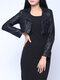 Fashion PU Leather Small Coat Sleeveless Solid Long Dress Suit - Black