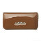 Women Moustache Leather Zipper Long Wallet  - Gold