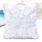 Satin 3D Rose Flower Square Pillow Cases Home Sofa Wedding Decor Cushion Cover  - White