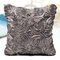 Satin 3D Rose Flower Square Pillow Cases Home Sofa Wedding Decor Cushion Cover  - Grey