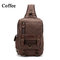 AUGUR Men Canvas Casual Chest Bag Large Capacity Outdoor Travel Crossbody Bags - Coffee