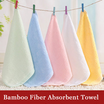

25*25cm Bamboo Fiber Antibacterial Handkerchief Absorbent Soft Baby Face Towel, Pink yellow white blue green