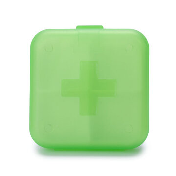 

Portable 4 Grids Pill Box, Blue red pink green
