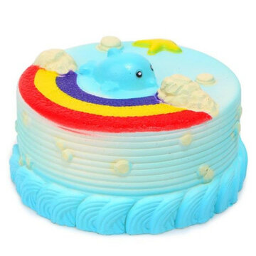 NO NO Squishy Jumbo Ocean Rainbow Cake Dolphin Star Slow Rising Original Packaging Decor Gift Toy