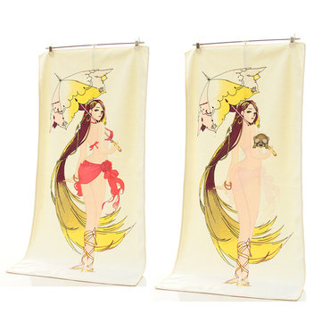 Soft Heating Undress Towel Sexy Discoloration Bath Towel Magic Fade With Temperature Rise