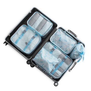  6Pcs Spring Travel Storage Bags Set Portable Tidy Suitcase Organizer Clothes Packing Home Closet Divider Container Bag Waterproof Storage Case