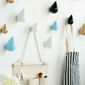 Simple Nordic Style Drop-Shaped Hook Wooden Decoration