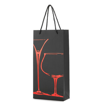 

KCASA KC-PC02 Paper Wine Bottle Gift Package Bag Holder Drinks Bottle Carrier Organizer Party Supply, Purple red white