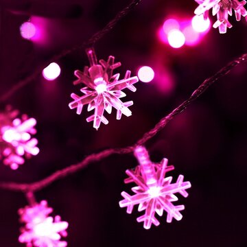 Christmas Decorations Snowflake Waterproof LED Flash Lights String Festival Wedding Decor