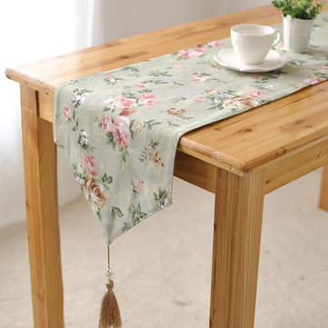 Elegante camino de mesa de lino de algodón rosa, cubierta de escritorio, tazón de fuente con aislamiento térmico, alfombrilla para vajilla