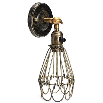 

E27 Loft Metal Retro Vintage Rustic Sconce Wall Light Edison Lamp Bulb Fixture, Red gold black