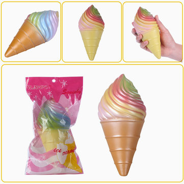 Vlampo Squishy Rainbow Ice Cream Cone Slow Rising Original Packaging Collection Gift Decor Toy