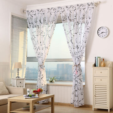 La cortina de cortinas de la decoración casera cubre el cortina de tul para el dormitorio de la sala de estar