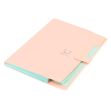 

1PCS Plastic 5 Layers Pockets A4 Pouch Bill Folder Card Holder Organizer Fastener File Document Bag