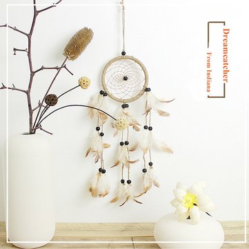 

Original Hand-woven Natural Feathers Dreamcatcher American Pastoral Gifts Hanging Decor Ornament