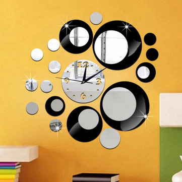 

Honana DX-X6 Creative 3D Acrylic Mirror Wall Sticker Quartz Clocks Watch Large Home Decor