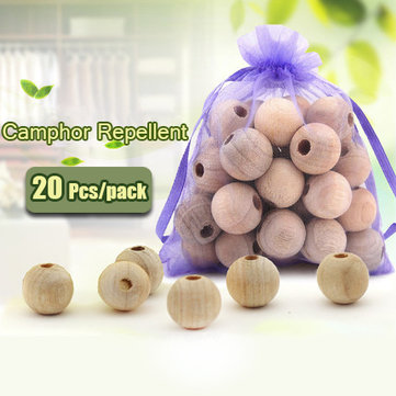 20Pcs Wood Camphor Pest Repellent Anti Bug Moth Cedar Granular Balls Wardrobes
