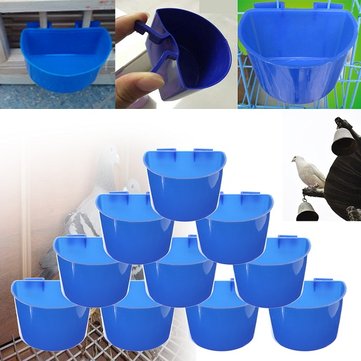 1PCS Blue Hanging Water Feeder Cage Cups Animals Food Dish Bowls Pet Water Bowl