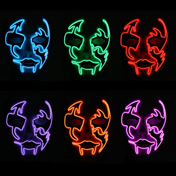 Máscaras de festa de máscara de rosto piscando luminosa LED