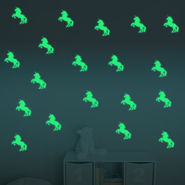 

Honana DX-126 10PCS 7X10CM Fluorescent Glow Unicorn Wall Sticker Home Bedroom Decor