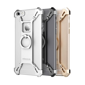 

Barde Metal Ring Bracket Holder Case Shockproof Back Cover Bumper for iPhone 6 6s Plus, Silver gold black