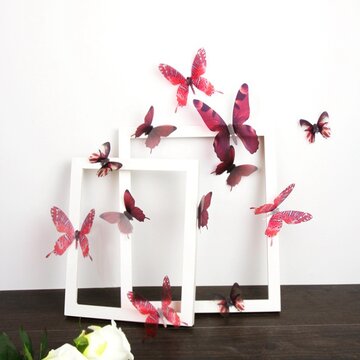 18pcs pegatinas de pared de mariposa 3D