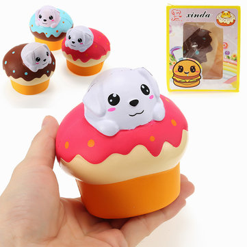 

Xinda Squishy Dog Puppy Puff Cake 10cm Slow Rising With Packaging Collection Gift Soft Toy, Rose chocolate blue