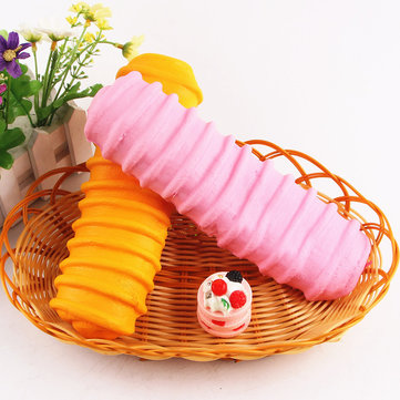 

SanQi Elan Squishy Toy Tag Caterpillar Bread Jumbo Slow Rising Original Packaging Collection, Orange pink