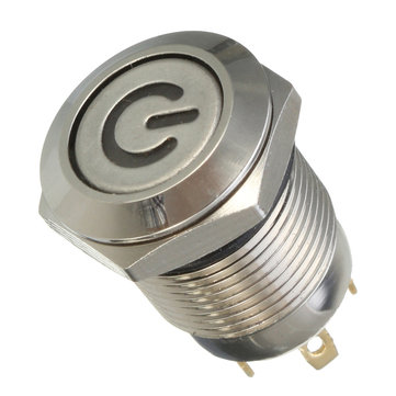 Excellway® 12V 4 Pin Led Metal Push Button Switch