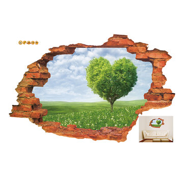 Autocollant de décoration murale amovible 3D Love Tree