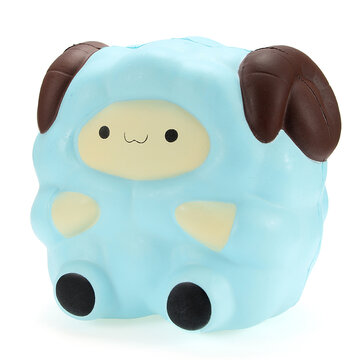 

Squishy Jumbo Sheep 13cm Slow Rising With Packaging Collection Gift Decor Soft Squeeze Toy, White blue pink