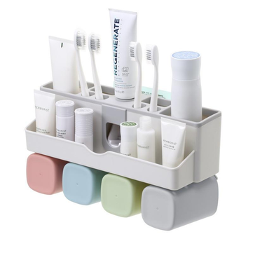 Wall-Mounted Toothbrush Racks Toiletries Storage Box