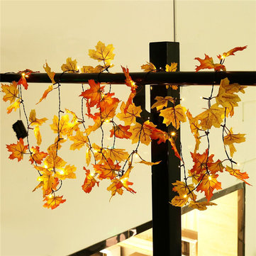 Battery Powered 1.65M 10LEDs Fall Leaves Shaped 