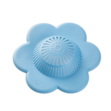 

Honana BC-253 Silicone Drain Stopper Hair Catcher Kitchen Bathtub Floor Drain Protector, Light blue pink green white